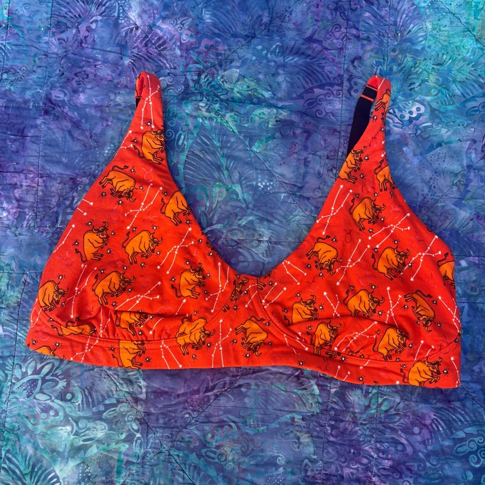 MeUndies Taurus Zodiac Astrology Orange Bra Bralette 3X